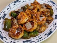 Prawns and Black Bean Sauce with Green Peppers/Chilli